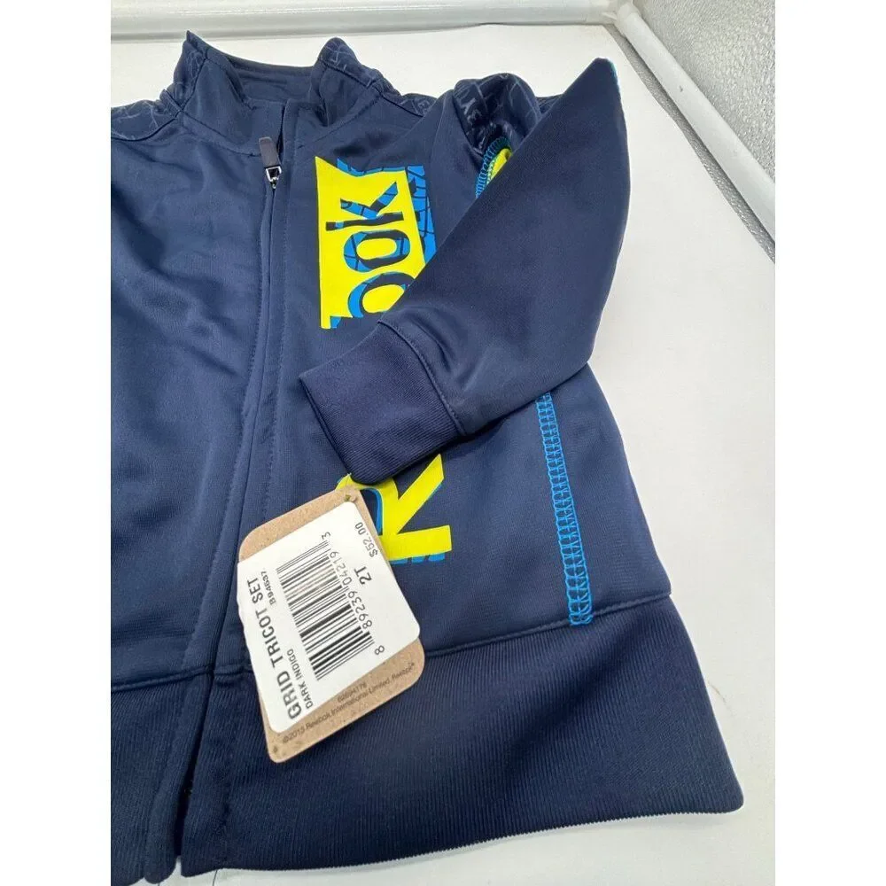 Reebok Kids Navy & Yellow Grid Tricot Jacket, Navy, 2T (jacket only)